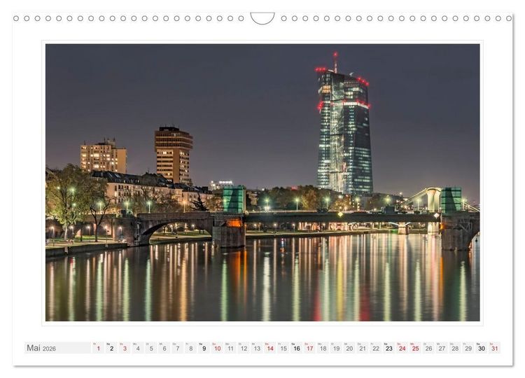 Produktbild: Frankfurt. Die Skyline bei Nacht (Wandkalender 2026 DIN A3 quer), CALVENDO Monatskalender
