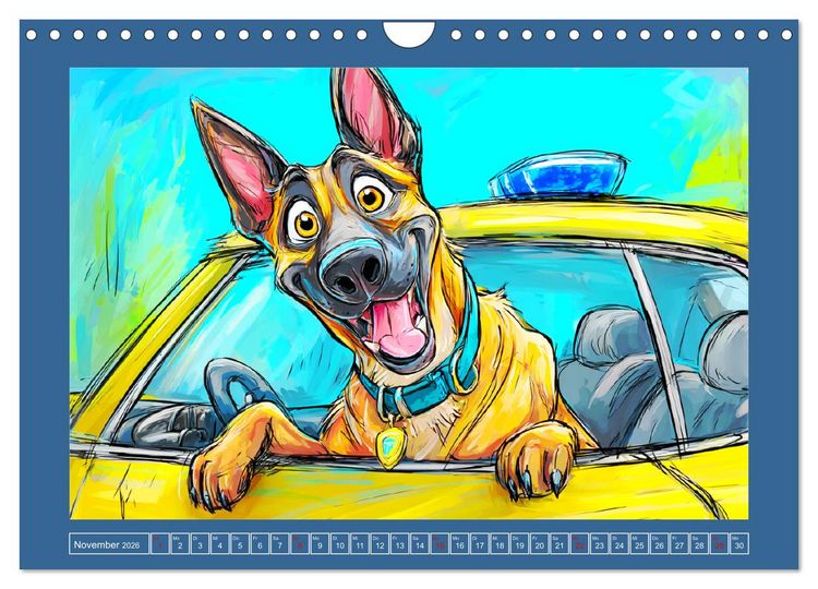 Produktbild: Malinois Fun. Lustige Cartoons vom Diensthund des Jahres! (Wandkalender 2026 DIN A4 quer), CALVENDO Monatskalender
