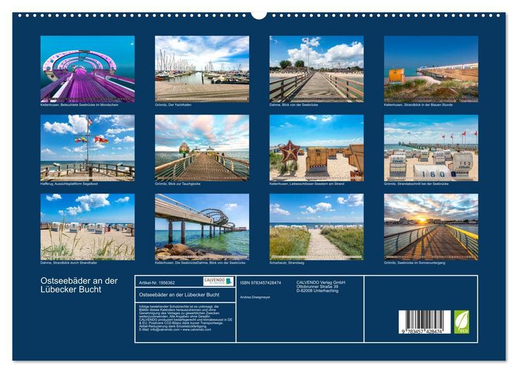 Produktbild: Ostseeb&auml;der an der L&uuml;becker Bucht (hochwertiger Premium Wandkalender 2026 DIN A2 quer), Kunstdruck in Hochglanz