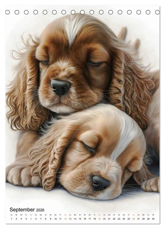 Produktbild: Cocker Spaniel - ein Hund f&uuml;r die Familie (Tischkalender 2026 DIN A5 hoch), CALVENDO Monatskalender