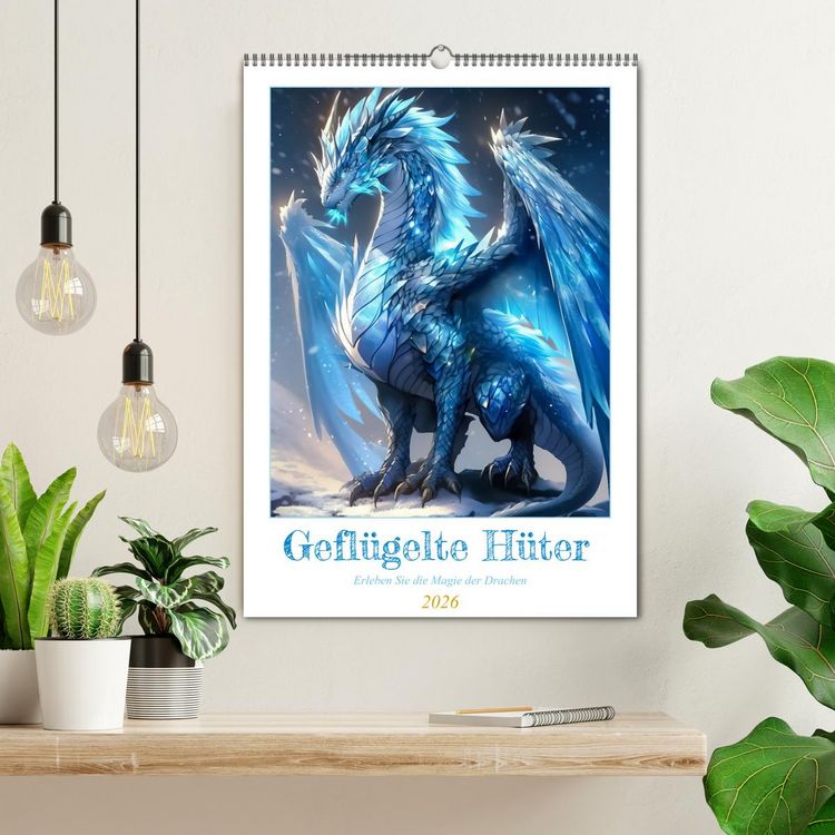 Produktbild: Gefl&uuml;gelte H&uuml;ter - Erleben Sie die Magie der Drachen (Wandkalender 2026 DIN A2 hoch), CALVENDO Monatskalender