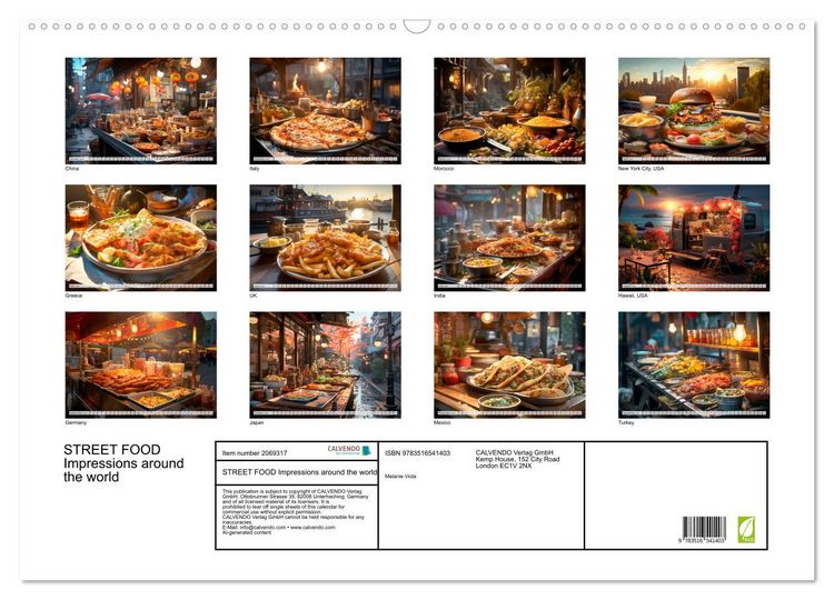 Produktbild: STREET FOOD Impressions around the world (Wall Calendar 2026 DIN A2 landscape), CALVENDO 12 Month Wall Calendar