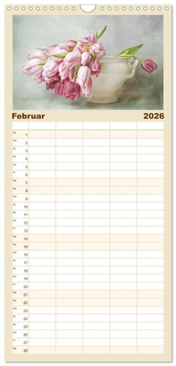 Produktbild: Familienplaner 2026 - Kleine Bl&uuml;tenwunder mit 5 Spalten (Wandkalender, 21 x 45 cm) CALVENDO