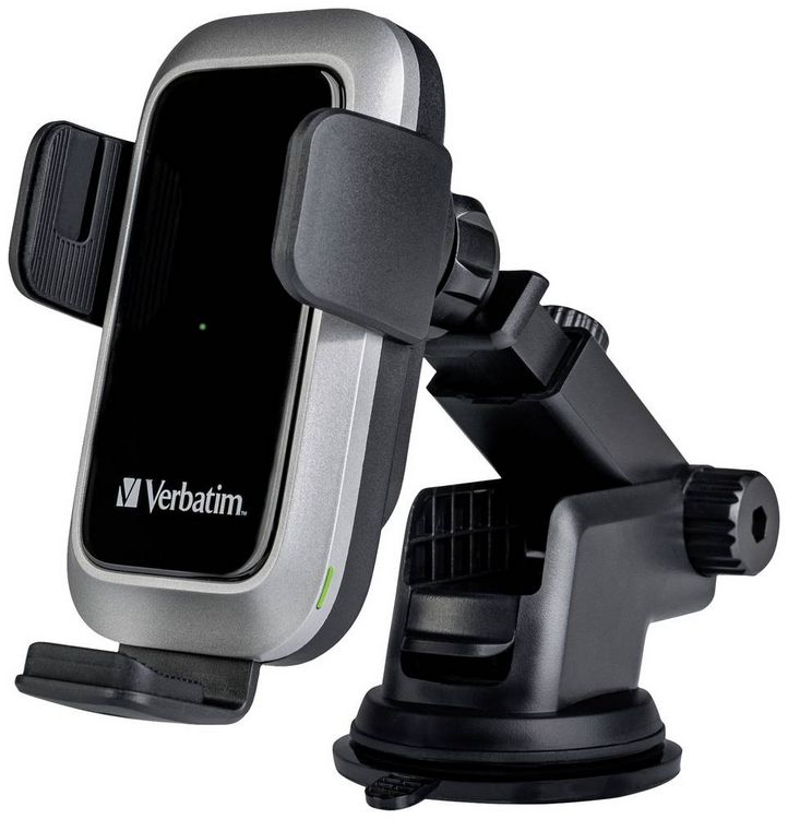 Produktbild: Verbatim Induktions-Ladeger&auml;t 15 W FWC-03 Pro Qi Fast Wireless Car Charger 49554 Ausg&auml;nge Magnetanschluss Schwarz