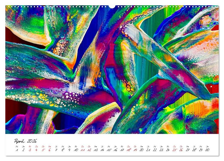 Produktbild: Abstrakte Regenbogen (hochwertiger Premium Wandkalender 2026 DIN A2 quer), Kunstdruck in Hochglanz