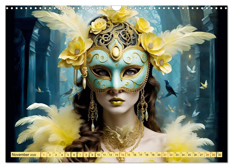 Produktbild: Maskerade Deluxe (Wandkalender 2026 DIN A3 quer), CALVENDO Monatskalender