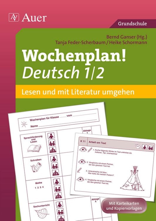 Produktbild: Wochenplan Deutsch 1/2 Lesen/Mit Literatur umgehen