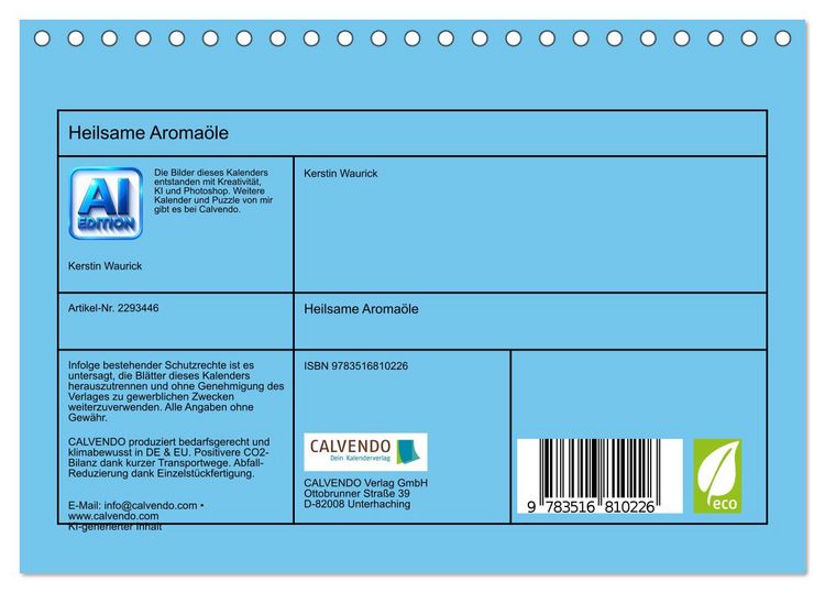 Produktbild: Heilsame Aroma&ouml;le (Tischkalender 2027 DIN A5 quer), CALVENDO Monatskalender
