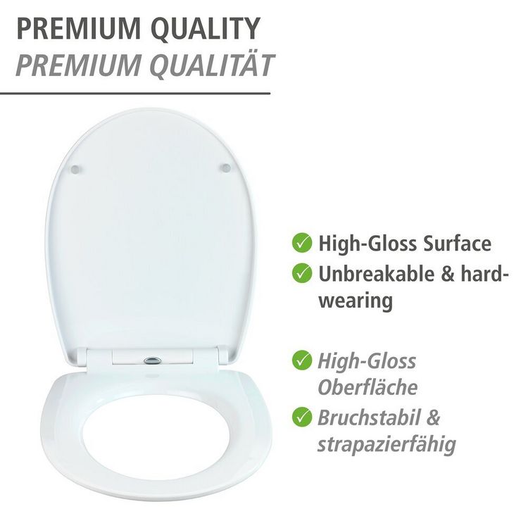 Produktbild: WC-Sitz Mod. Polar mit Hochglanz-Oberfl&auml;che, aus bruchstabilem Thermoplast