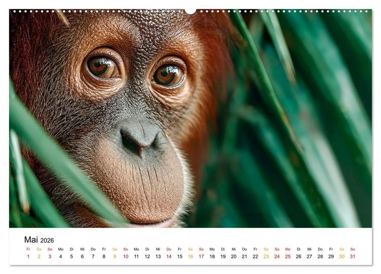 Produktbild: Orang Utans - Leben in den Baumkronen (Wandkalender 2026 DIN A2 quer), CALVENDO Monatskalender