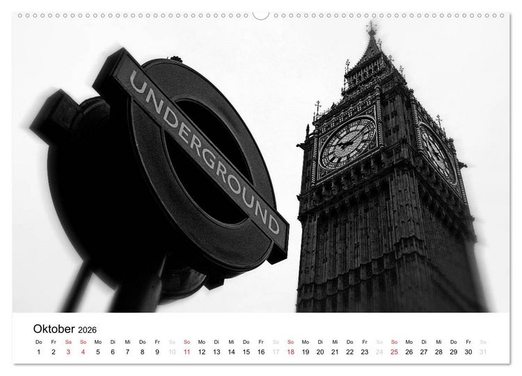 Produktbild: London (Wandkalender 2026 DIN A2 quer), CALVENDO Monatskalender