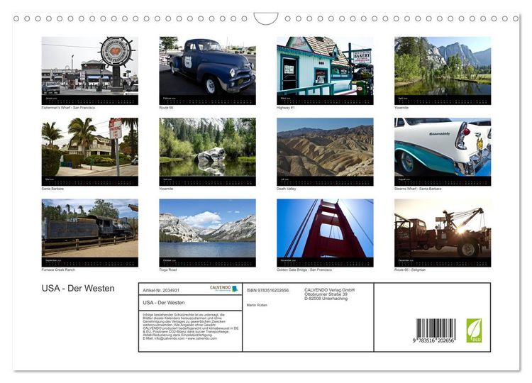 Produktbild: USA - Der Westen (Wandkalender 2026 DIN A3 quer), CALVENDO Monatskalender