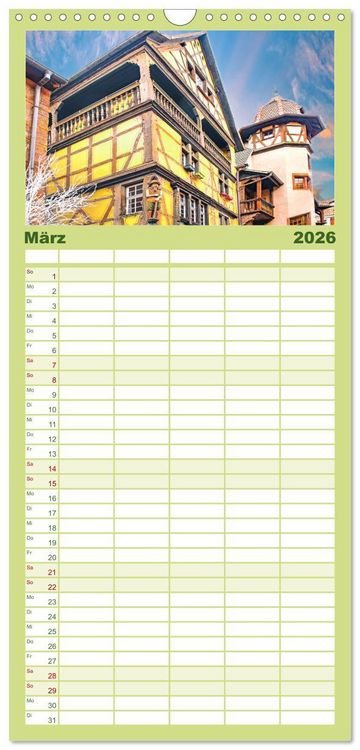 Produktbild: Familienplaner 2026 - Das malerische Colmar im Elsass mit 5 Spalten (Wandkalender, 21 x 45 cm) CALVENDO