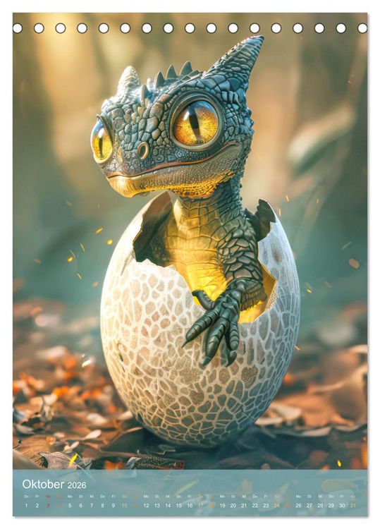 Produktbild: Drachen - Im Fantasieland gesichtet (Tischkalender 2026 DIN A5 hoch), CALVENDO Monatskalender