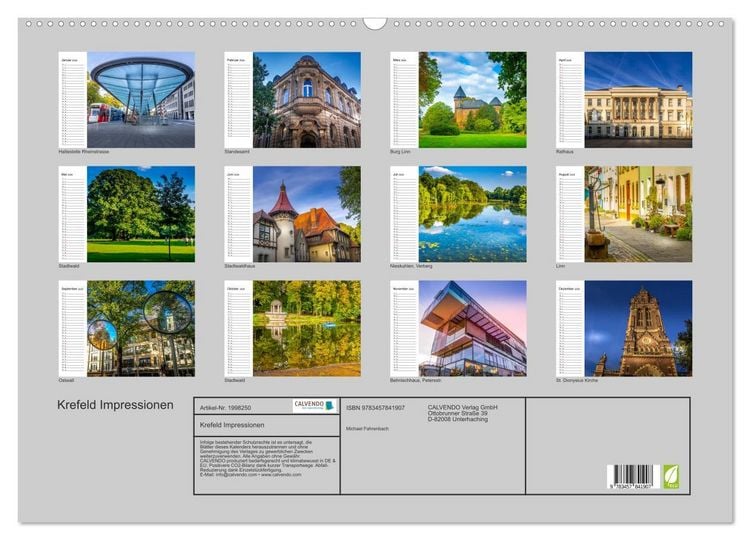 Produktbild: Krefeld Impressionen (Wandkalender 2026 DIN A2 quer), CALVENDO Monatskalender