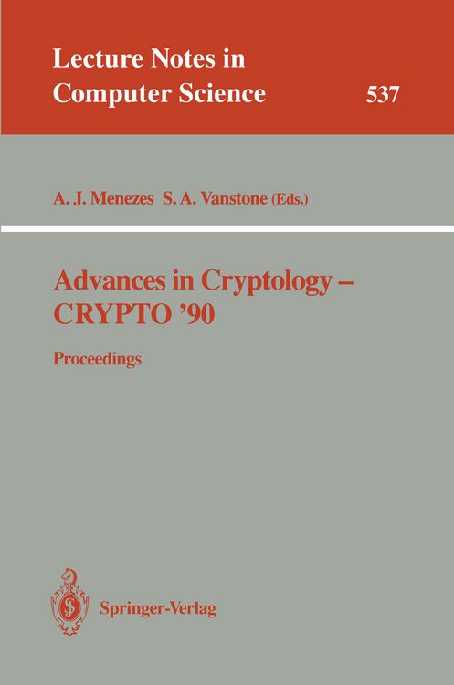Produktbild: Advances in Cryptology - CRYPTO '90