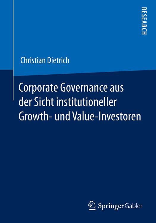 Produktbild: Corporate Governance aus der Sicht institutioneller Growth- und Value-Investoren