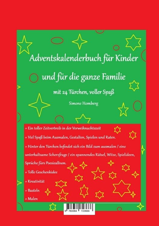 Produktbild: Adventskalenderbuch f&uuml;r Kinder und f&uuml;r die ganze Familie, Weihnachten, Weihnachtsgeschenk, Geschenkbuch