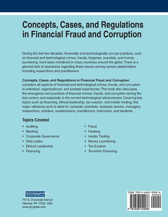 Produktbild: Concepts, Cases, and Regulations in Financial Fraud and Corruption