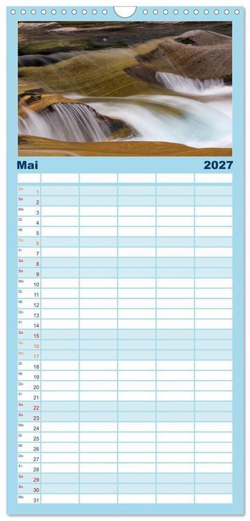 Produktbild: Familienplaner 2027 - Farben und Formen der Verzasca mit 5 Spalten (Wandkalender, 21 x 45 cm) CALVENDO