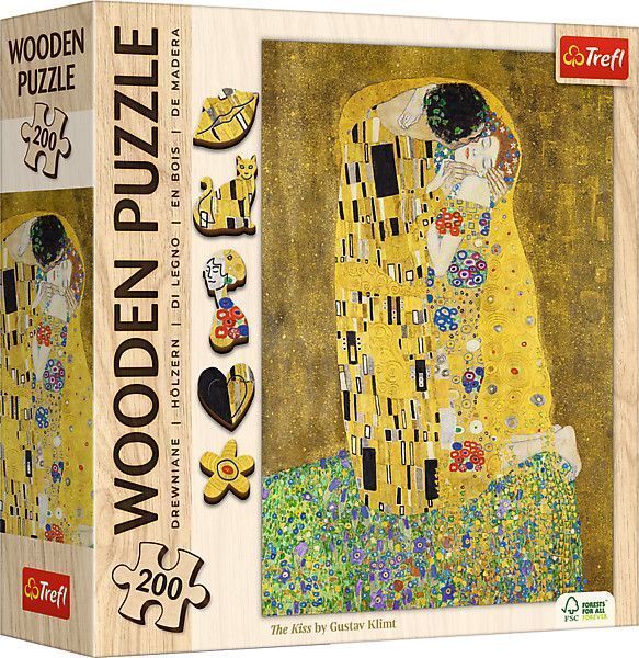 Produktbild: Holz Puzzle 200 - Der Kuss / Gustav Klimt