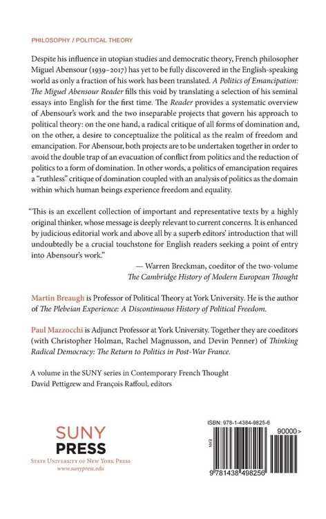 Produktbild: A Politics of Emancipation
