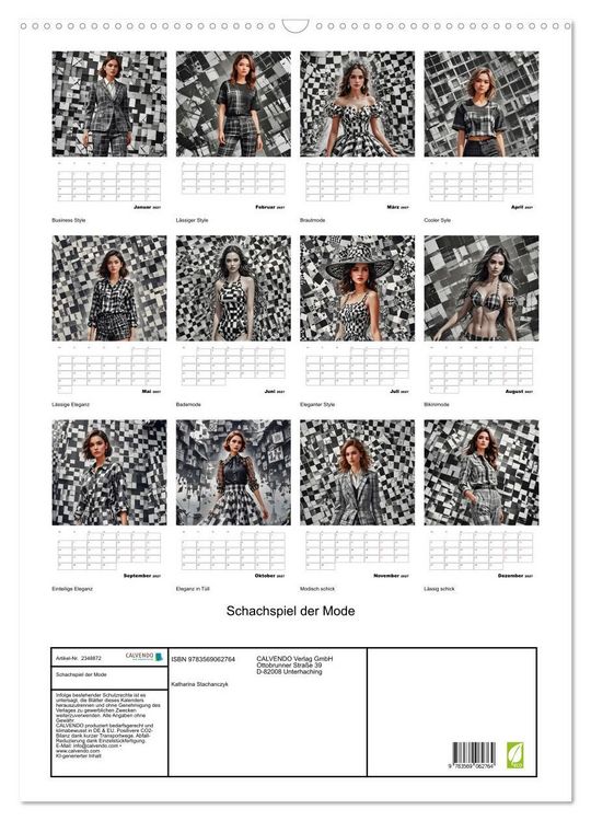 Produktbild: Schachspiel der Mode (Wandkalender 2027 DIN A2 hoch), CALVENDO Monatskalender