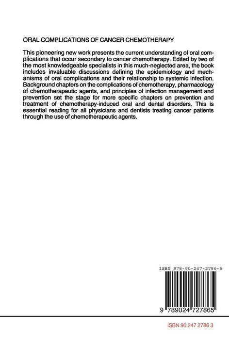 Produktbild: Oral Complications of Cancer Chemotherapy