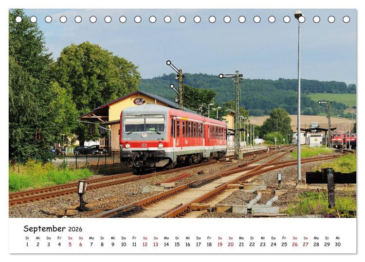 Produktbild: Hessische Nebenbahnen - Unterwegs in Nordhessen (Tischkalender 2026 DIN A5 quer), CALVENDO Monatskalender
