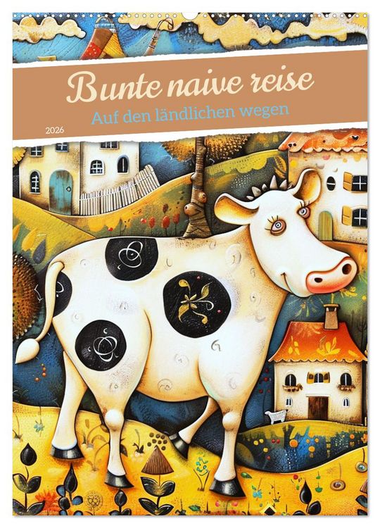 Produktbild: Bunte naive reise (Wandkalender 2026 DIN A2 hoch), CALVENDO Monatskalender