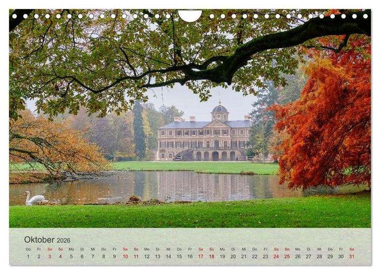 Produktbild: Schloss Favorite &ndash; Ein Park im Wandel der Jahreszeiten (Wandkalender 2026 DIN A4 quer), CALVENDO Monatskalender