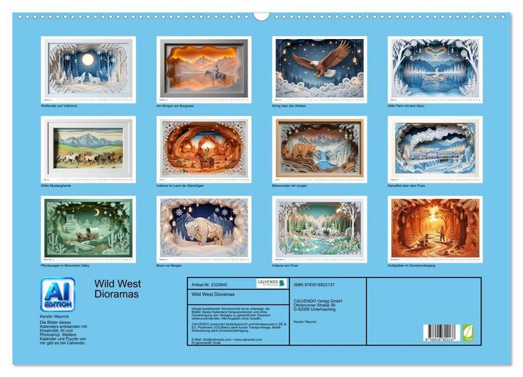 Produktbild: Wild West Dioramas (Wandkalender 2027 DIN A2 quer), CALVENDO Monatskalender