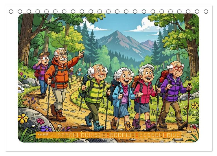 Produktbild: Charmante Rentner im Comic-Stil (Tischkalender 2027 DIN A5 quer), CALVENDO Monatskalender
