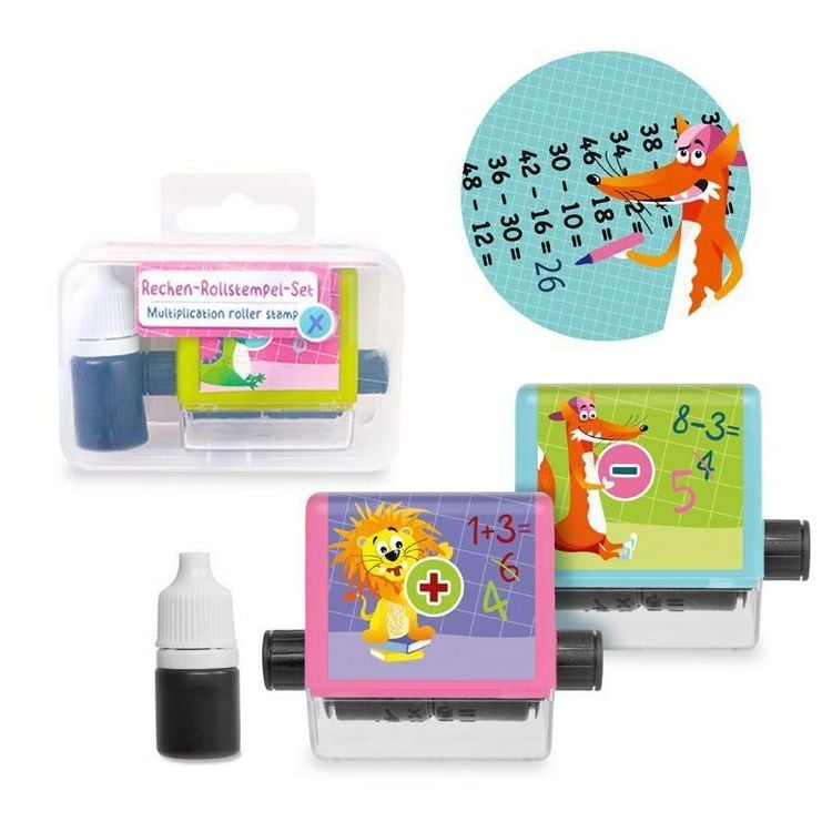 Produktbild: ABC-5 Rechen-Rollstempel-Set 3fach sort.