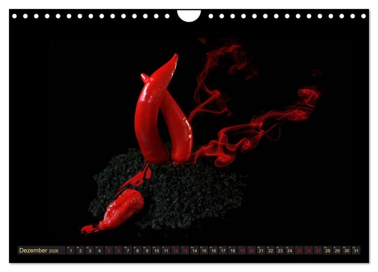 Produktbild: Scharfe Chili Fantasien - Creative Food Design (Wandkalender 2026 DIN A4 quer), CALVENDO Monatskalender