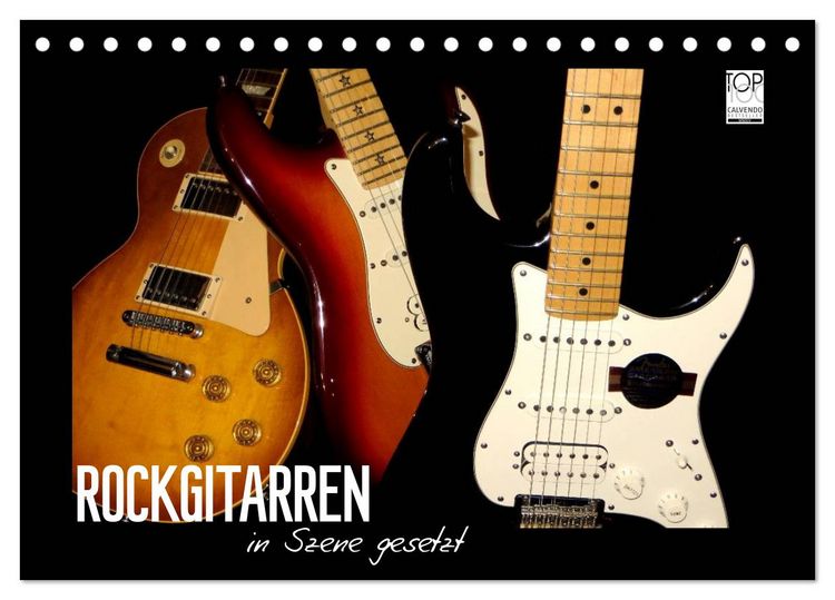 Produktbild: ROCKGITARREN in Szene gesetzt (Tischkalender 2026 DIN A5 quer), CALVENDO Monatskalender