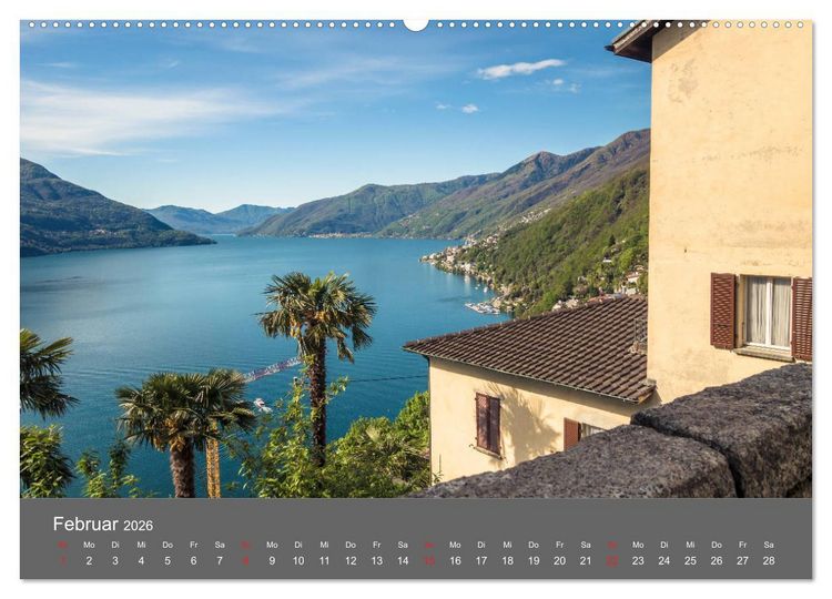 Produktbild: Tessin, zwischen Lago Maggiore und Lugano (hochwertiger Premium Wandkalender 2026 DIN A2 quer), Kunstdruck in Hochglanz