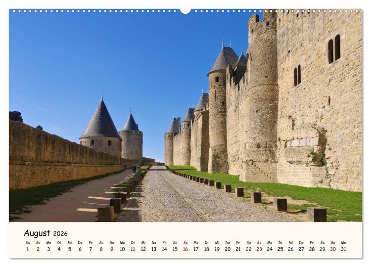 Produktbild: Cite von Carcassonne - Zeitreise ins Mittelalter (Wandkalender 2026 DIN A2 quer), CALVENDO Monatskalender