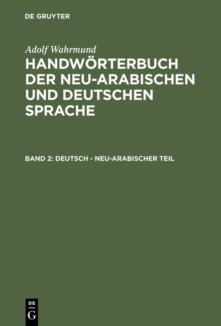 Produktbild: Deutsch - neu-arabischer Teil