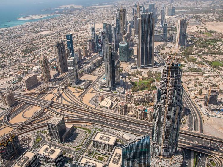 Produktbild: CALVENDO Puzzle Blick vom Burj Khalifa | 1000 Teile Lege-Gr&ouml;&szlig;e 64x48cm Foto-Puzzle f&uuml;r gl&uuml;ckliche Stunden