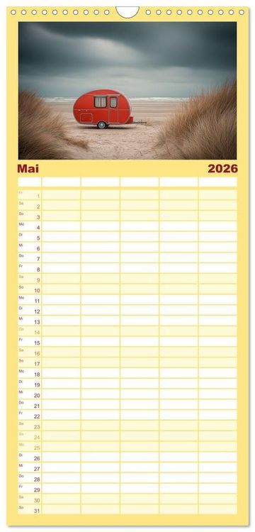 Produktbild: Familienplaner 2026 - Caravanesque mit 5 Spalten (Wandkalender, 21 x 45 cm) CALVENDO