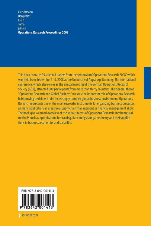 Produktbild: Operations Research Proceedings 2008