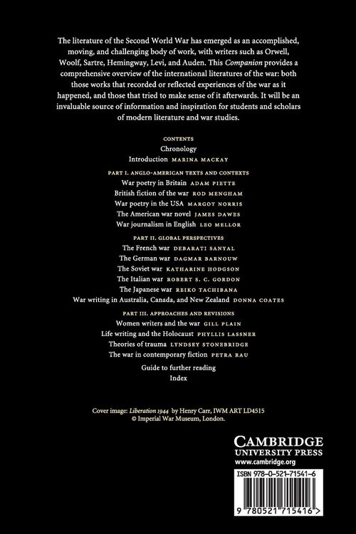 Produktbild: The Cambridge Companion to the Literature of World War II
