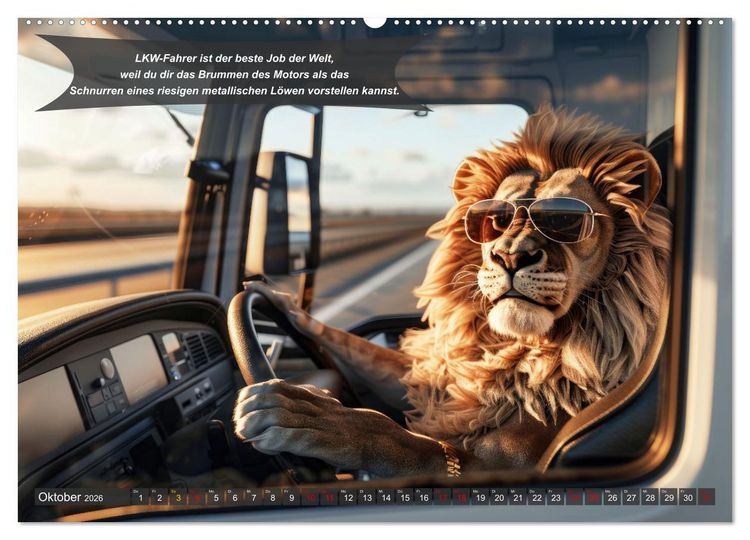 Produktbild: Tierisch lustige LKW-Fahrer (Wandkalender 2026 DIN A2 quer), CALVENDO Monatskalender