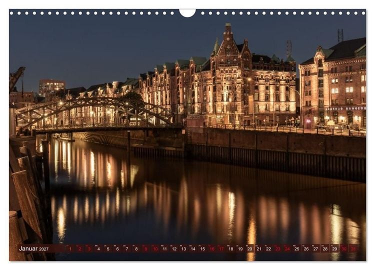 Produktbild: Magic Nights Hamburg (Wandkalender 2027 DIN A3 quer), CALVENDO Monatskalender