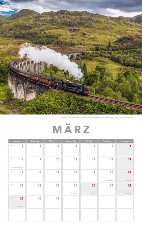 Produktbild: Dampfloks Kalender 2027 mit 2 Blechschildern