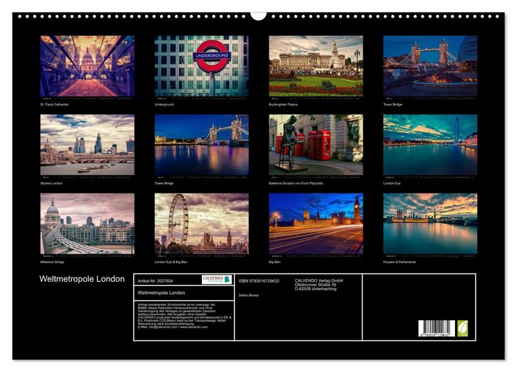 Produktbild: Weltmetropole London (Wandkalender 2026 DIN A2 quer), CALVENDO Monatskalender