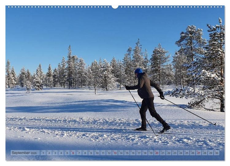 Produktbild: Lappland - Winterwandern Impressionen (Wandkalender 2026 DIN A2 quer), CALVENDO Monatskalender