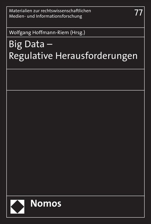 Produktbild: Big Data - Regulative Herausforderungen