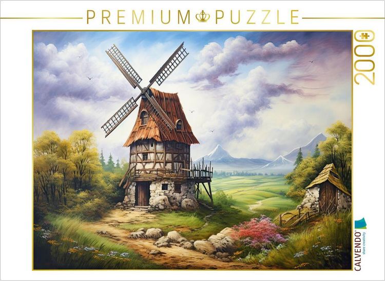 Produktbild: CALVENDO Puzzle Fr&uuml;hlingserwachen mit Windm&uuml;hle | 2000 Teile Lege-Gr&ouml;&szlig;e 90x67cm Foto-Puzzle f&uuml;r gl&uuml;ckliche Stunden